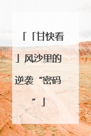 「甘快看」风沙里的逆袭“密码”