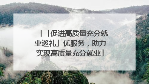 「促进高质量充分就业巡礼」优服务，助力实现高质量充分就业