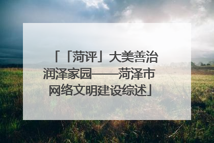 「菏评」大美善治润泽家园——菏泽市网络文明建设综述