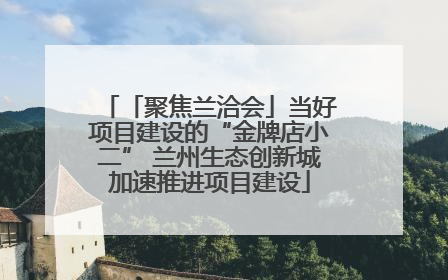 「聚焦兰洽会」当好项目建设的“金牌店小二” 兰州生态创新城加速推进项目建设