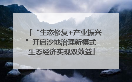 “生态修复+产业振兴”开启沙地治理新模式 生态经济实现双效益