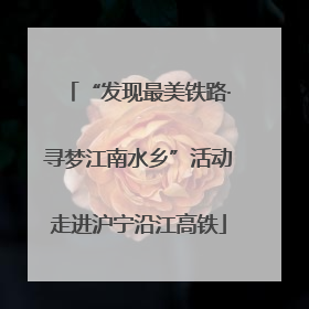 “发现最美铁路·寻梦江南水乡”活动走进沪宁沿江高铁