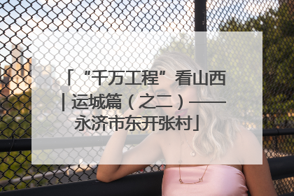 “千万工程”看山西｜运城篇（之二）——永济市东开张村