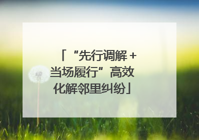 “先行调解＋当场履行”高效化解邻里纠纷