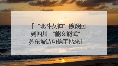 “北斗女神”徐颖回到四川 “能文能武”苏东坡诗句信手拈来
