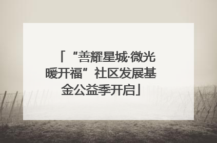 “善耀星城·微光暖开福”社区发展基金公益季开启