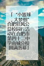 “小篮球，大梦想”合肥狂风公益校园行活动在合肥市第四十二中学南城分校圆满落幕
