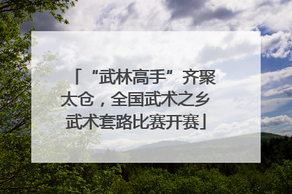 “武林高手”齐聚太仓，全国武术之乡武术套路比赛开赛