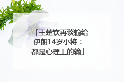 王楚钦再谈输给伊朗14岁小将：都是心理上的输
