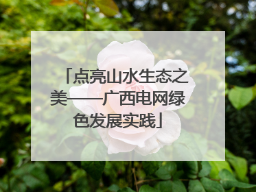 点亮山水生态之美——广西电网绿色发展实践