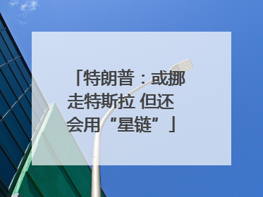 特朗普:或挪走特斯拉 但还会用“星链”