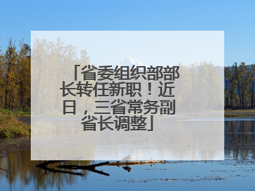 省委组织部部长转任新职！近日，三省常务副省长调整