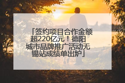 签约项目合作金额超220亿元！德阳城市品牌推广活动无锡站成绩单出炉