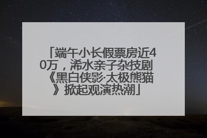 端午小长假票房近40万，浠水亲子杂技剧《黑白侠影·太极熊猫》掀起观演热潮