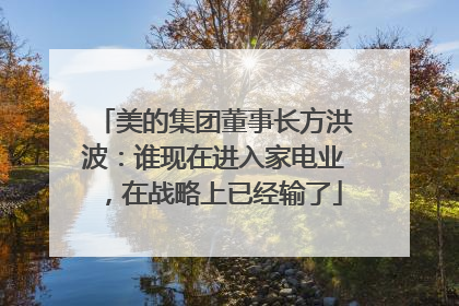 美的集团董事长方洪波：谁现在进入家电业，在战略上已经输了