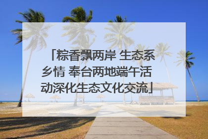 粽香飘两岸 生态系乡情 奉台两地端午活动深化生态文化交流