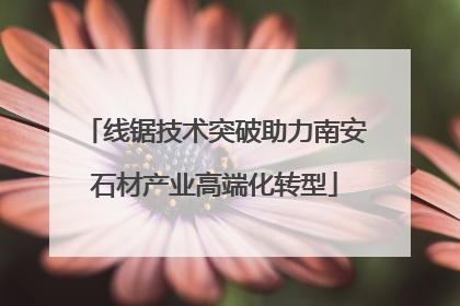 线锯技术突破助力南安石材产业高端化转型