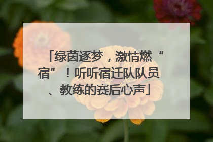 绿茵逐梦，激情燃“宿”！听听宿迁队队员、教练的赛后心声
