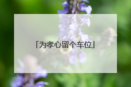 为孝心留个车位