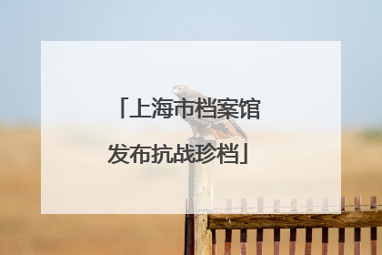 上海市档案馆发布抗战珍档