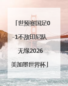 世预赛国足0-1不敌印尼队 无缘2026美加墨世界杯