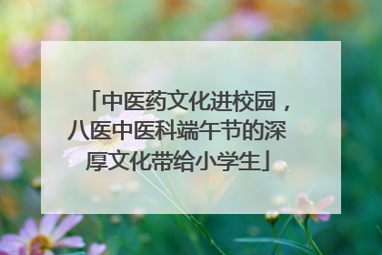 中医药文化进校园，八医中医科端午节的深厚文化带给小学生