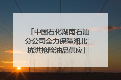 中国石化湖南石油分公司全力保障湘北抗洪抢险油品供应