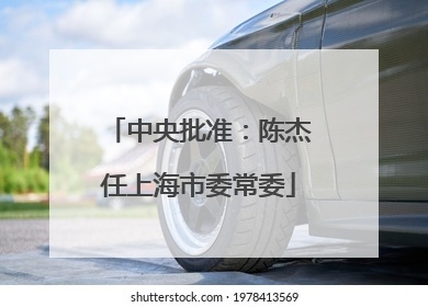 中央批准：陈杰任上海市委常委