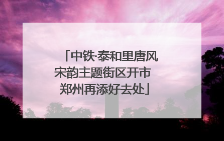 中铁·泰和里唐风宋韵主题街区开市 郑州再添好去处