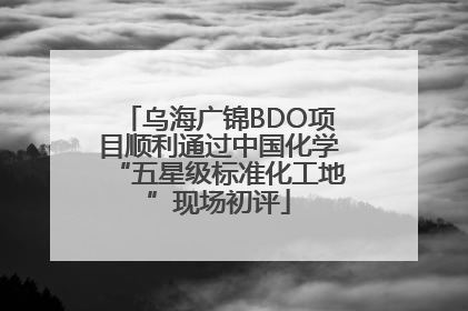 乌海广锦BDO项目顺利通过中国化学“五星级标准化工地”现场初评