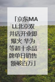 京东MALL北京双井店开业即爆火 华为等超十余品牌单日销售额破百万