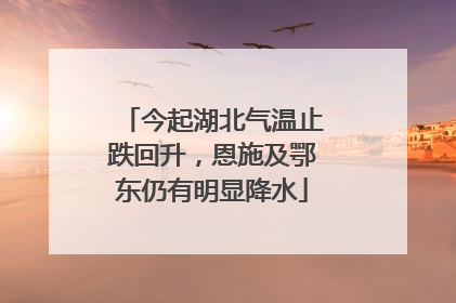 今起湖北气温止跌回升，恩施及鄂东仍有明显降水
