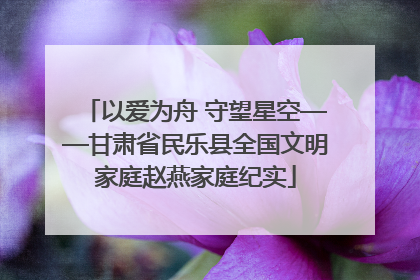 以爱为舟 守望星空——甘肃省民乐县全国文明家庭赵燕家庭纪实