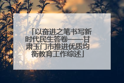 以奋进之笔书写新时代民生答卷——甘肃玉门市推进优质均衡教育工作综述