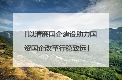 以清廉国企建设助力国资国企改革行稳致远