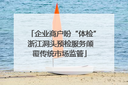 企业商户盼“体检” 浙江洞头预检服务颠覆传统市场监管