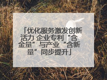优化服务激发创新活力 企业专利“含金量”与产业“含新量”同步提升