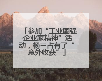 参加“工业图强·企业家精神”活动，杨三占有了“意外收获”