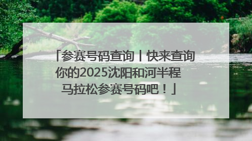 参赛号码查询丨快来查询你的2025沈阳和河半程马拉松参赛号码吧！
