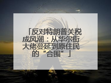 反对特朗普关税成风潮：从华尔街大佬蔓延到原住民的“合围”