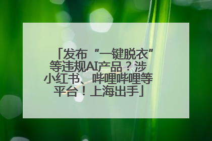 发布“一键脱衣”等违规AI产品？涉小红书、哔哩哔哩等平台！上海出手