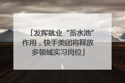 发挥就业“蓄水池”作用，快手美团将释放多领域实习岗位