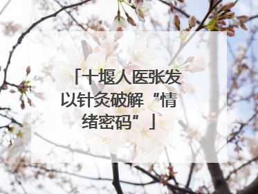 十堰人医张发以针灸破解“情绪密码”