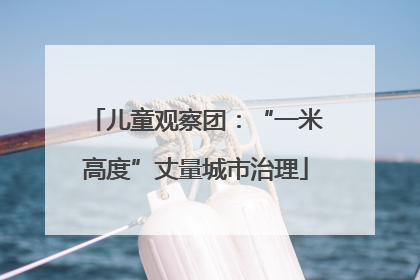 儿童观察团：“一米高度”丈量城市治理