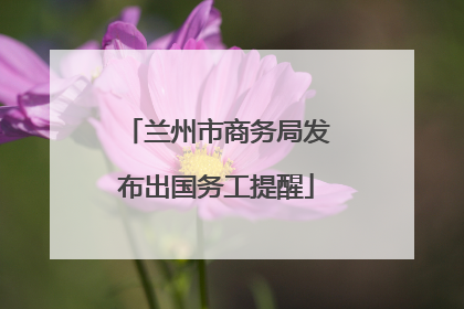 兰州市商务局发布出国务工提醒
