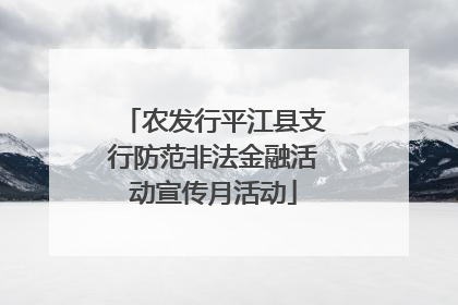 农发行平江县支行防范非法金融活动宣传月活动