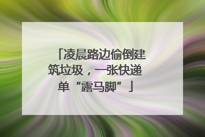 凌晨路边偷倒建筑垃圾，一张快递单“露马脚”
