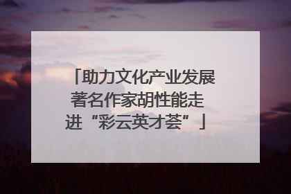 助力文化产业发展 著名作家胡性能走进“彩云英才荟”