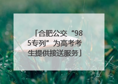 合肥公交“985专列”为高考考生提供接送服务