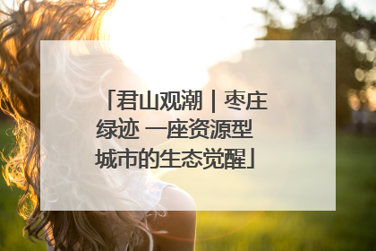 君山观潮｜枣庄绿迹 一座资源型城市的生态觉醒